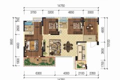 凌云府 套四双卫 清水房  面积121平米 一口价106.8万